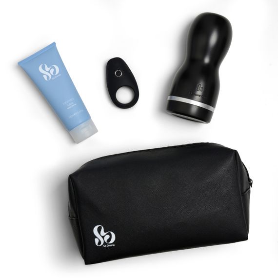 Подарунковий набір для нього So Divine (Велика Британія) — Pleasure Cup, віброкільце, лубрикант на водній основі, сумочка | Зображення 2
