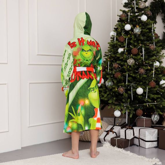 Халат детский из плюшевого велюра Grinch №2 18260 158-164 см | Зображення 2