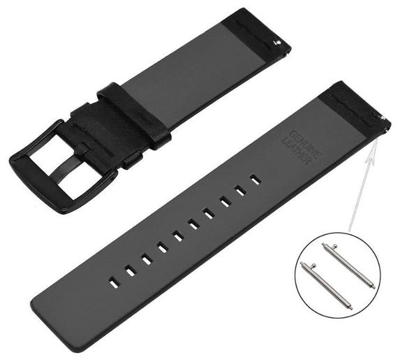 Кожаный ремешок Primo Classic для Garmin Vivoactive 3 / Vivomove HR / Forerunner 245/645 - Black | Зображення 3