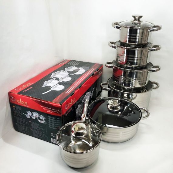 Набор посуды UNIQUE UN-5036 из нержавеющей стали с толстым 5-ти слойным дном. | Зображення 4