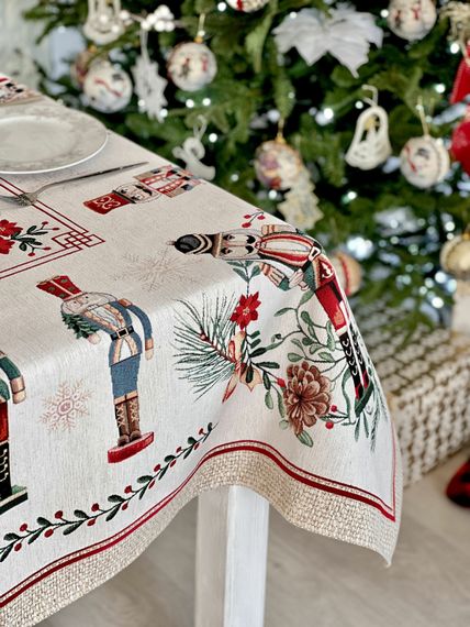 Скатертина гобеленова CASCANUECES Limaso, 137х180, Прямокутна, Новорічний, З мікрофіброю + срібним люрексом, 65% поліестер, 30% бавовна, 5% люрекс, Гобелен | Зображення 3