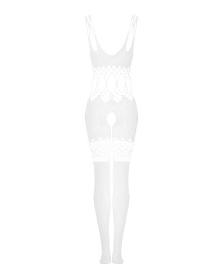 Сітчастий бодістокінг з імітацією топа та шортів Obsessive Bodystocking G330 S/M/L, white, з доступо | Зображення 5
