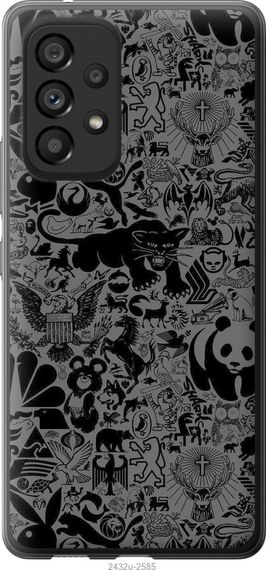 Чехол на Samsung Galaxy A53 A536E Чёрно-серый стикер бомбинг "2432u-2585-17620"