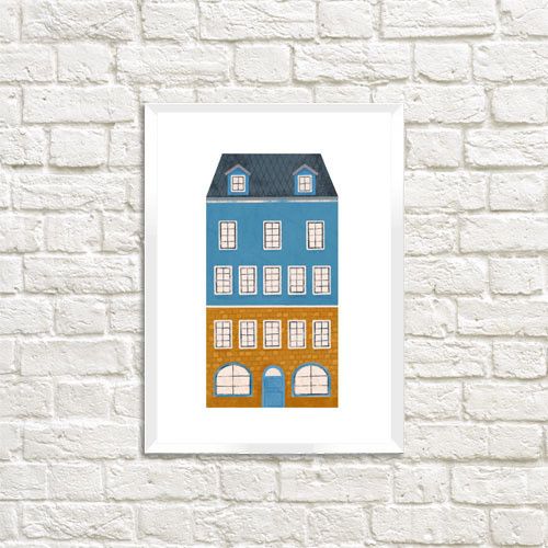 Постер в рамці Дом 15x21 см, A5 (WMT5_23NG009_WH)