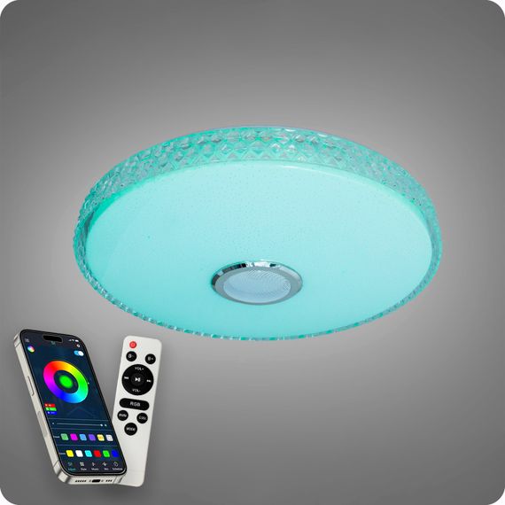 Люстра світлодіодна 517 Dlight RGB з пультом і  колонкою 80Вт Білий (02163) | Зображення 3
