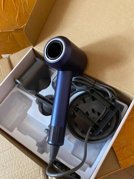 Фен Super Hair Dryer синій з червоним іонізацією і турборежимом 5 насадок (Y-015) | Зображення 2