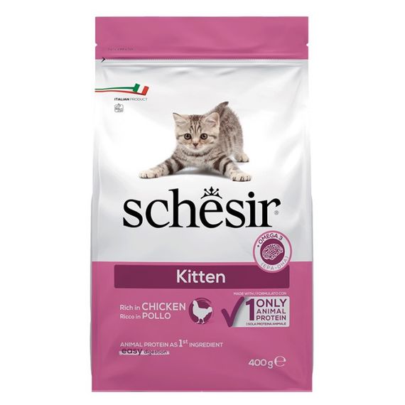 Schesir Kitten сухий корм з куркою для кошенят, 400 гр