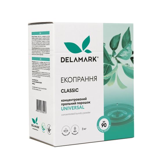 Концентрований безфосфатний пральний порошок Delamark Universal 3 кг (4820152330017)