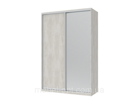 Шафа купе Сіті Лайт Doros Біле дерево 1 ДСП / 1 Дзеркало 150х60х225 (44900004)