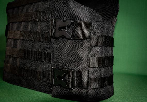 Плитоноска с установкой боковой и кевларовой защиты кордура Kirasa черная (KI101) | Зображення 7