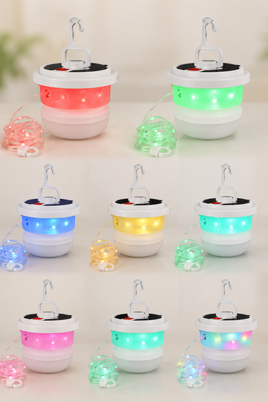 Кемпинговый фонарь с солнечной батареей RGB WITH 10M LED STRIP BL YX669 / Подвесная лампа для кемпинга / Светильник солнечной панелью | Зображення 2