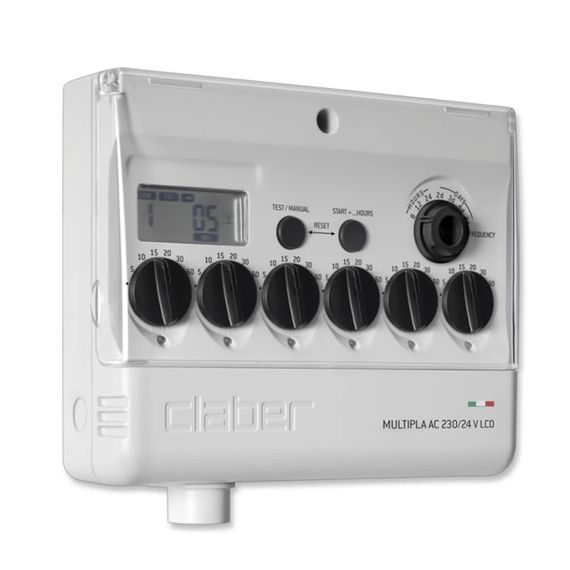Таймер для поливу одноканальний Claber Multipla AC 220/24 V LCD (6 програм)