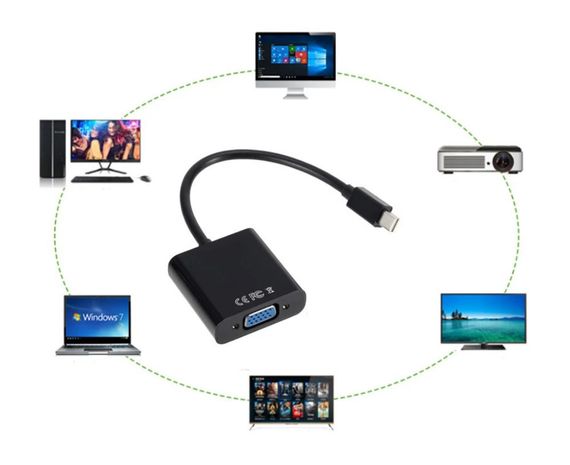 Адаптер-преобразователь Mini Display Port (Thunderbolt) - VGA (чёрный) | Зображення 5