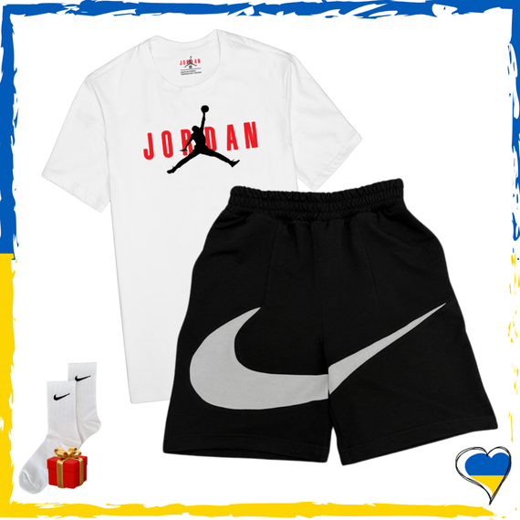 Комплект шорти Nike Big Swoosh та футболки 2шт Nike+Jordan. Комплект Найк Біг Свуш XS/S | Зображення 4