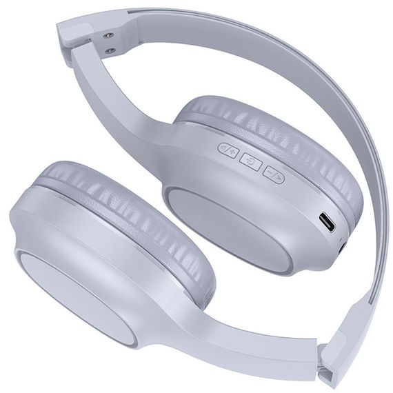 Накладні бездротові навушники Hoco W46 Charm Light blue gray | Зображення 1