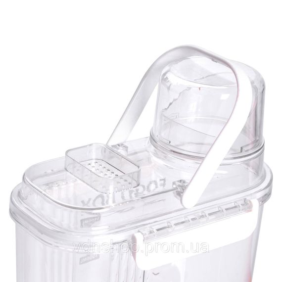 Контейнер для хранения сыпучих продуктов 20х11х22 см с дозатором и мерной шкалой ёмкость для круп 2л HP-27-13 | Зображення 6