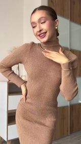 Сукня MAXI довга приталена з розрізом бежева 🖤🔥 M-L