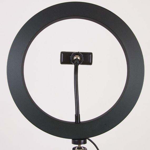Кільцева світлодіодна LED лампа Flat Ring 10" + tripod 2.1m Black | Зображення 2