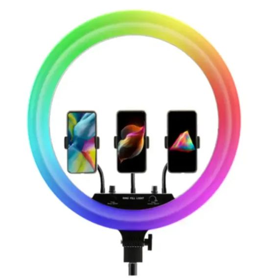 Кільцева LED лампа RGB MJ18 45см 3 кріплення | Зображення 4