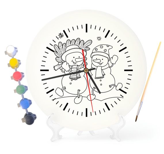 Детский набор для творчества часы раскраска Новогодние подарки 30 см (Г0073)