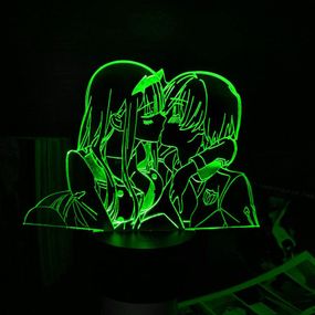 Акриловый светильник-ночник Darling in the Franxx зеленый tty-n002187