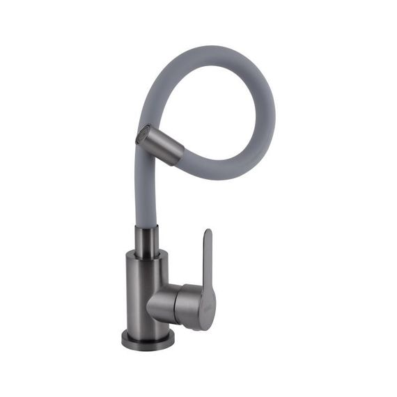Змішувач для кухні Brinex Pure 015F3 з гнучким виливом   Graphite/Grey BRIPUR015F3GRG | Зображення 2