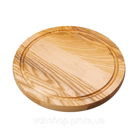 Разделочная деревянная доска круглая 25 см для подачи нарезки ясень C10W250 | Зображення 1