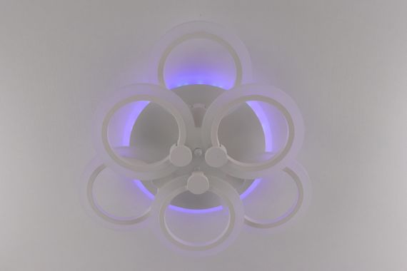 Люстра світлодіодна стельова LED світильник для квартири на стелю лед з пультом 25608 Білий 11х47х47 см. | Зображення 5