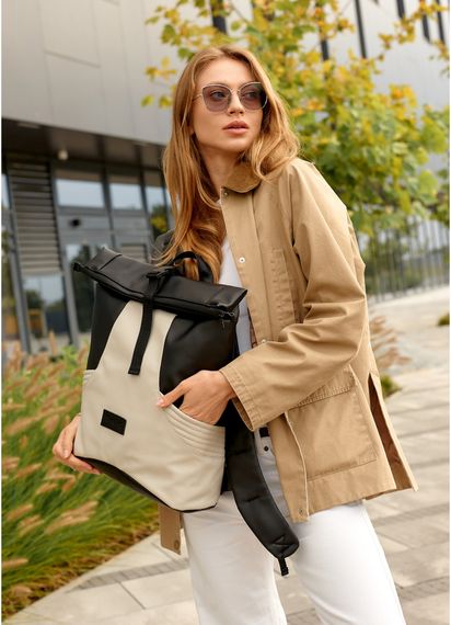 Жіночий рюкзак Sambag RollTop X чорно-сірий 41 х 27 х 18 см (24320130) | Зображення 5