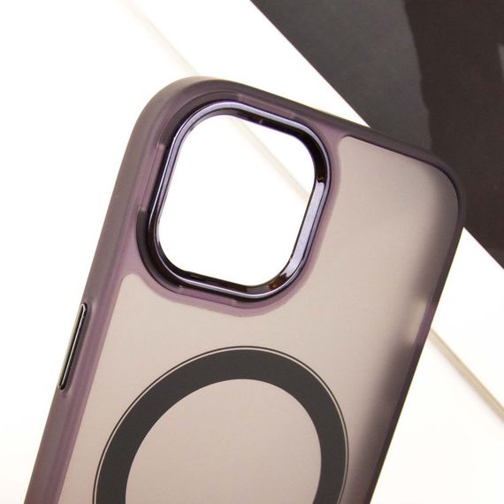 Чохол TPU+PC Lily with MagSafe для Apple iPhone 14 (6.1") Dark Purple | Зображення 4