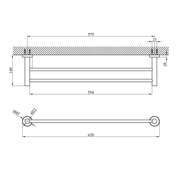 Тримач рушників Kroner KRM Edelstahl Klassisch - ESG3709 (CV025641) | Зображення 1