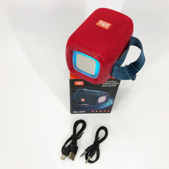 Портативна Bluetooth колонка TG339 5W з RGB підсвічуванням, Гучна блютуз колонка. Колір: червоний | Зображення 4