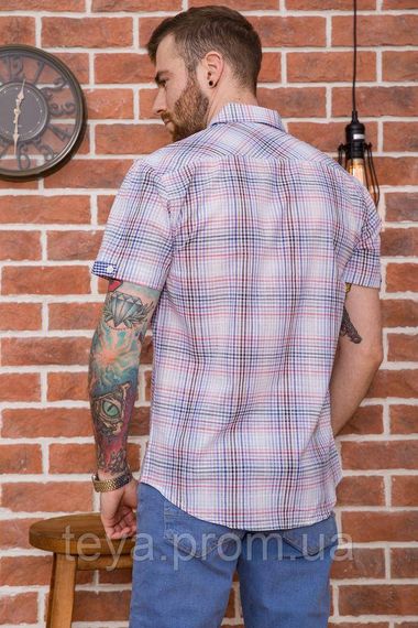 Сорочка чоловіча картата колір рожево-синій розмір XL FA_03786 | Зображення 3
