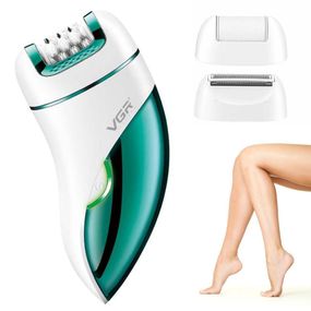 Аккумуляторный женский эпилятор 3в1 для тела и ног, с USB, VGR V-731 / Беспроводной депилятор с насадками