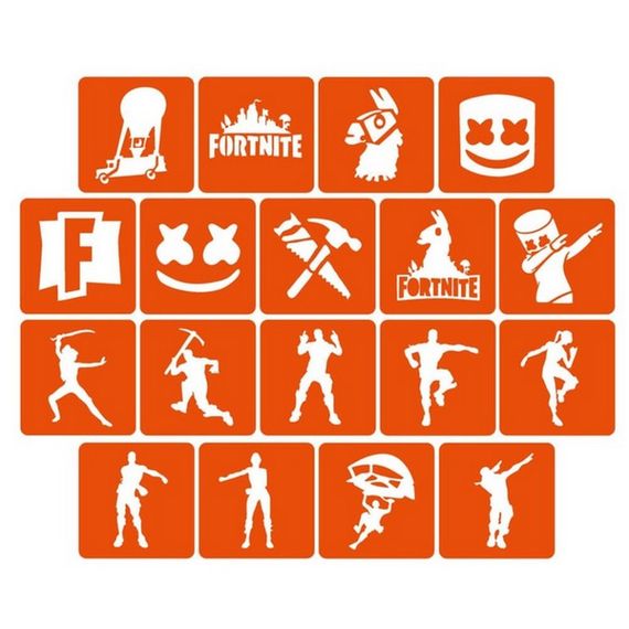 Набор трафаретов для био-тату «Fortnite» Fortnite_5x5_18_1