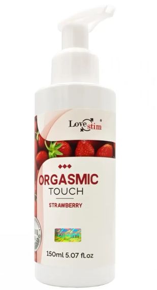 Ароматизований лубрикант та масажний гель 2 в 1 з збуджуючим ефектом Love Stim - Orgasmic Touch Strawberry, 150 ml Sex Aura | Зображення 1
