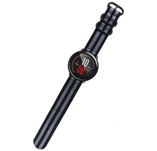 Нейлоновий ремінець Primo Traveller для годинника Xiaomi Huami Amazfit Sport SmartWatch - Black&Grey | Зображення 2
