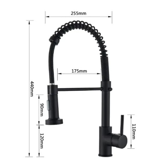 Стильний кухонний змішувач Matte Black Гнучкий кран з обертанням потоку в 360 градусів | Зображення 4
