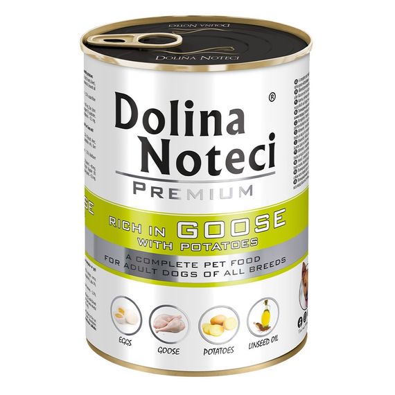Вологий корм для собак з м'ясом гусака Dolina Noteci Premium Dog Goose and Potatoes, 400 гр