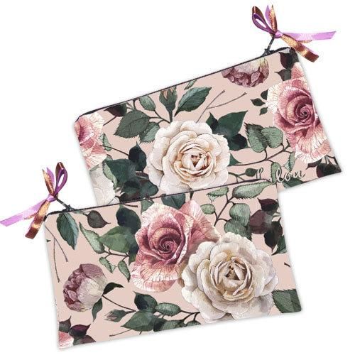 Косметичка жіноча Розы на пудровом фоне 20х12 см (K_FFL023)