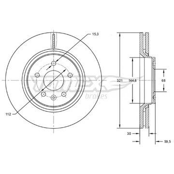 Диск тормозной передний Audi A6/A8 03-10 (321x30), TX 72-81