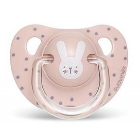 Пустышка Suavinex Hygge анатом.Уютные истории 18+ мес. розовый зайчик (306582)