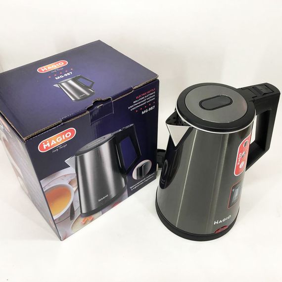 Тихий электрический чайник MG-987 / Чайник дисковый / Электронный чайник / Стильный RI-943 электрический | Зображення 7