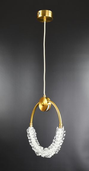 Люстра світлодіодна підвісна LED світильник для квартири на стелю лед 26482 Латунь 40-180х10х33 см. | Зображення 4