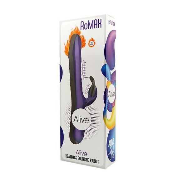 Вібратор-кролик з підігрівом і ротацією Alive RoMAX Purple — новий рівень задоволення | Зображення 2