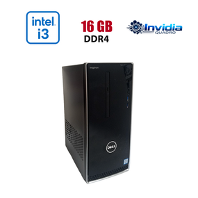 Ігровий ПК Dell Inspirion 3668 Tower / Intel Core i3-7100 (2 (4) ядра по 3,9 ГГц) / 16 ГБ DDR4 / 256 ГБ SSD / nVidia Quadro M2000, 4 ГБ GDDR5, 128-біт / Wi-Fi+Bluetooth / DVD / Win 10 Home Lic б/в