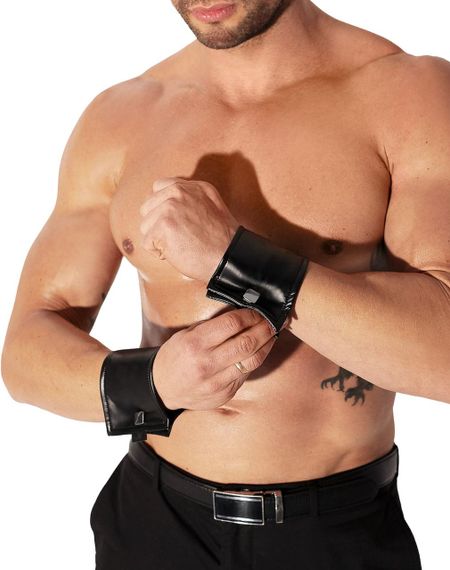 Мужские браслеты с потайным кошельком Noir Handmade H075, пара, под латекс, потайная молния sexstyle