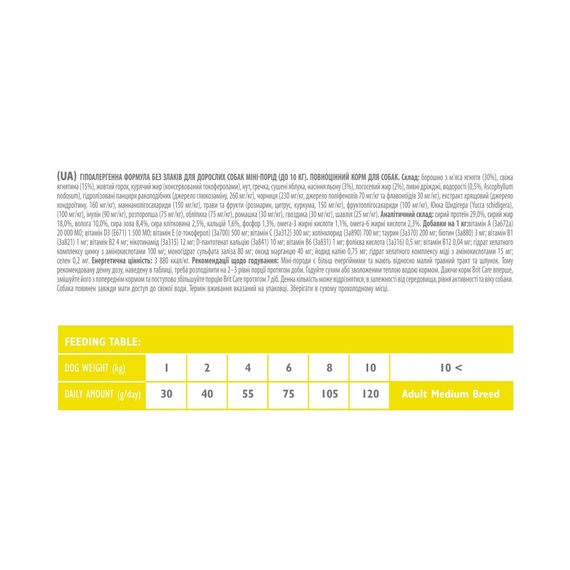 Корм сухий Brit Care Grain Free Mini Adult Lamb для дорослих собах мініатюрних порід з ягням 400 г | Зображення 3