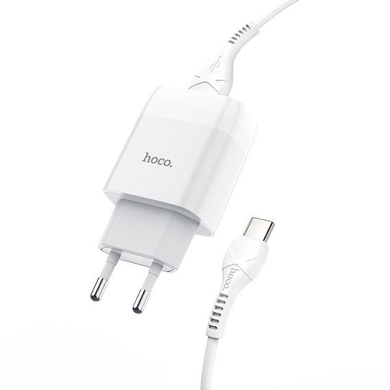 СЗУ Hoco C73A Glorious 2.4A (2USB-A) + кабель USB to Type-C Белый | Зображення 2