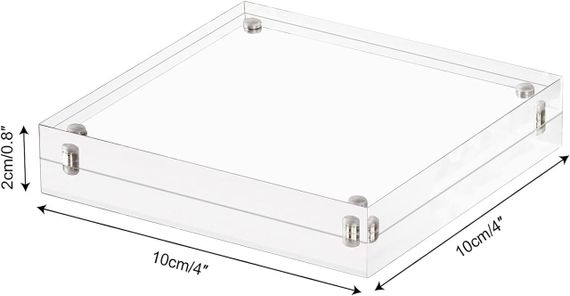 Фоторамка Акрилова AMEITECH, 10 x 10 см, прозора двостороння блокова акрилова фоторамка, безрамна магн | Зображення 2